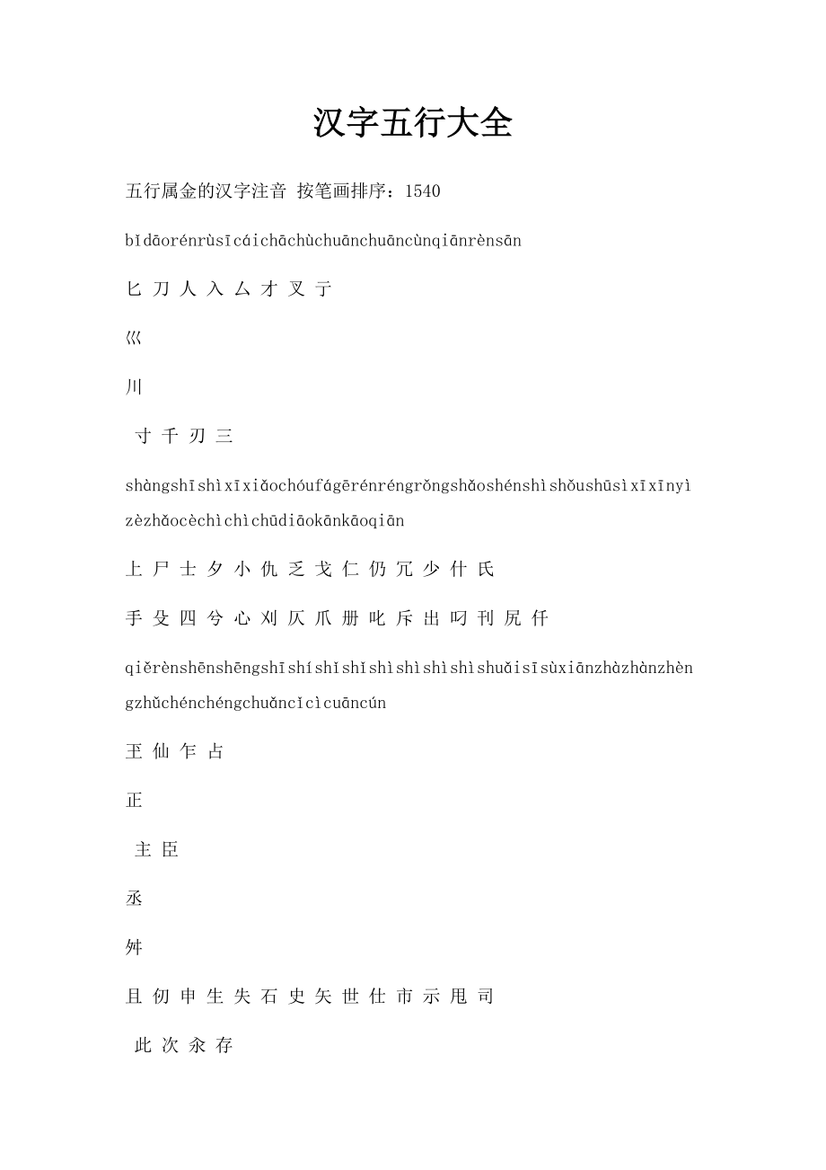 汉字五行大全.docx_第1页