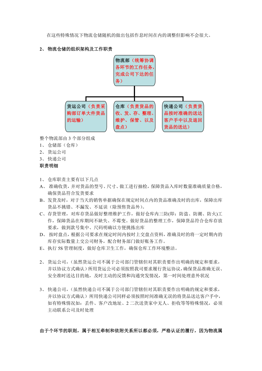 时装商贸公司电子商务部物流计划书.doc_第2页