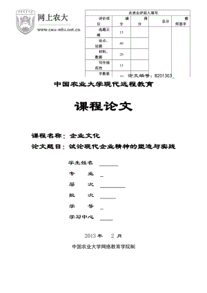 谈现代的企业精神的塑造和实践.doc