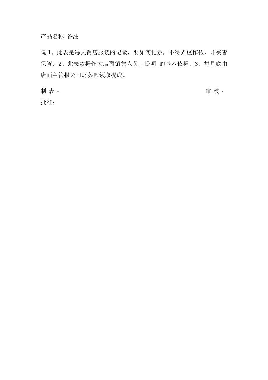 服装门市部销售报表.docx_第2页