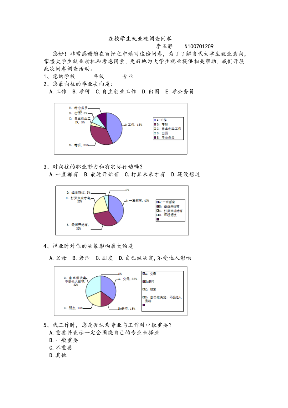 在校大学生就业观调查问卷及报告.doc_第1页