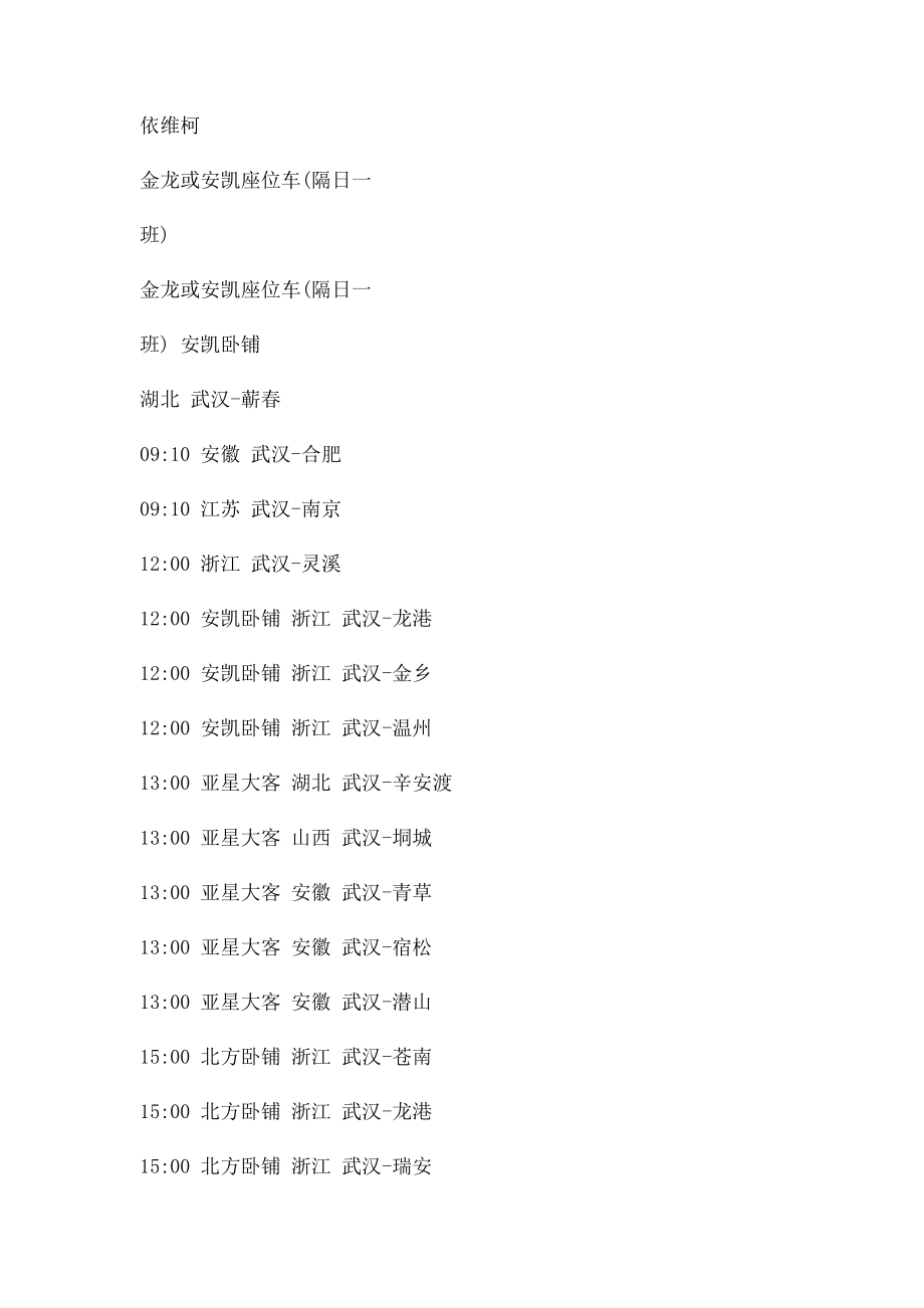 武汉汉口青年路汽车客运站时刻表(1).docx_第3页