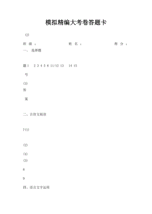 模拟精编大考卷答题卡.docx