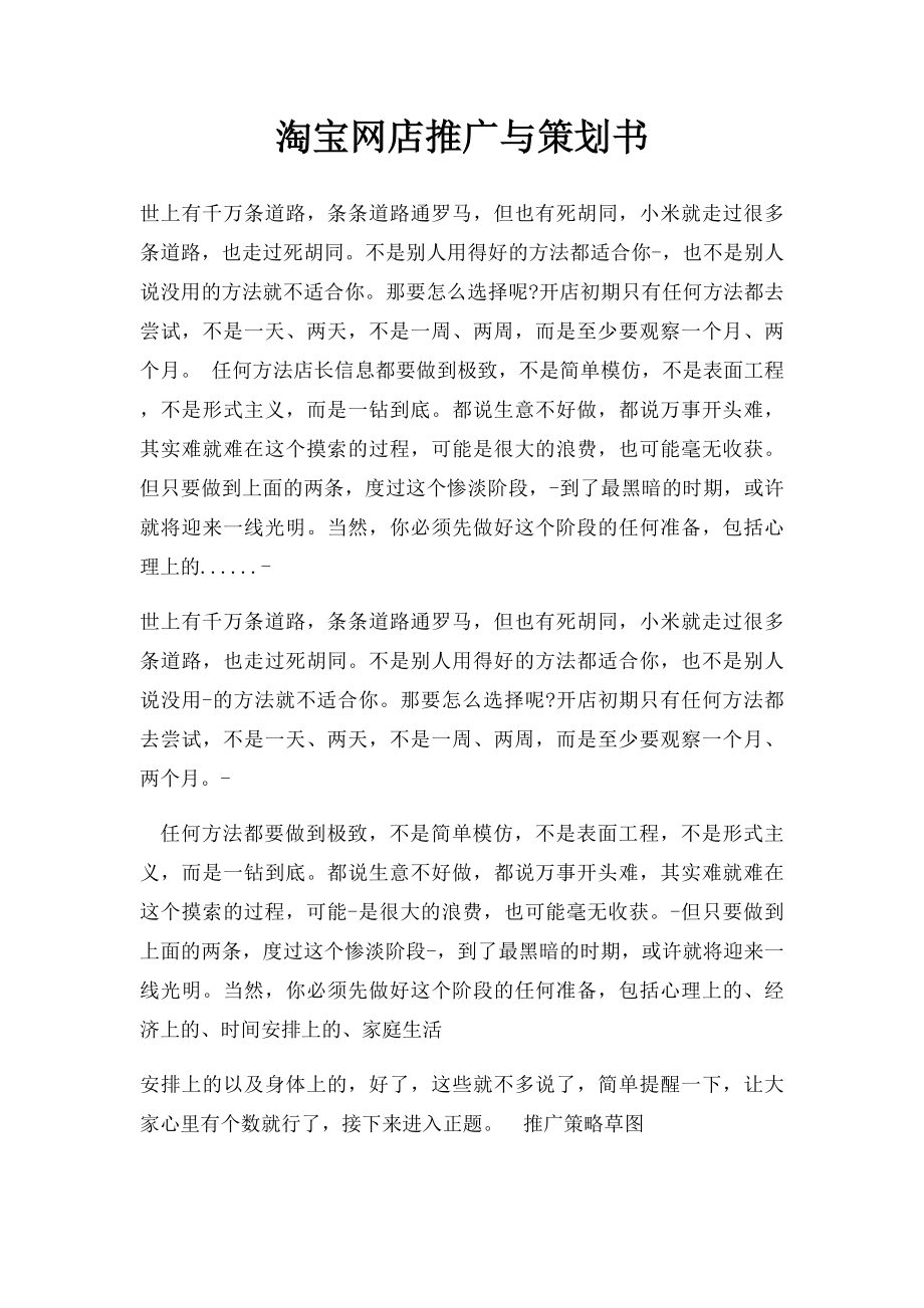 淘宝网店推广与策划书.docx_第1页