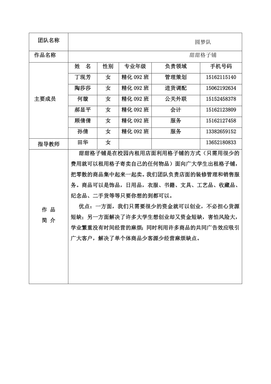 甜甜格子铺创业计划书.doc_第2页