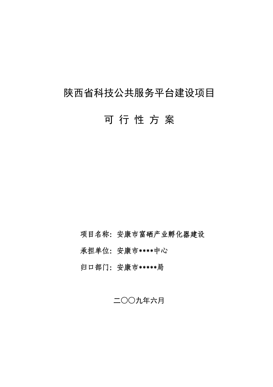 安康市富硒产业孵化器建设项目可行性研究报告.doc_第1页