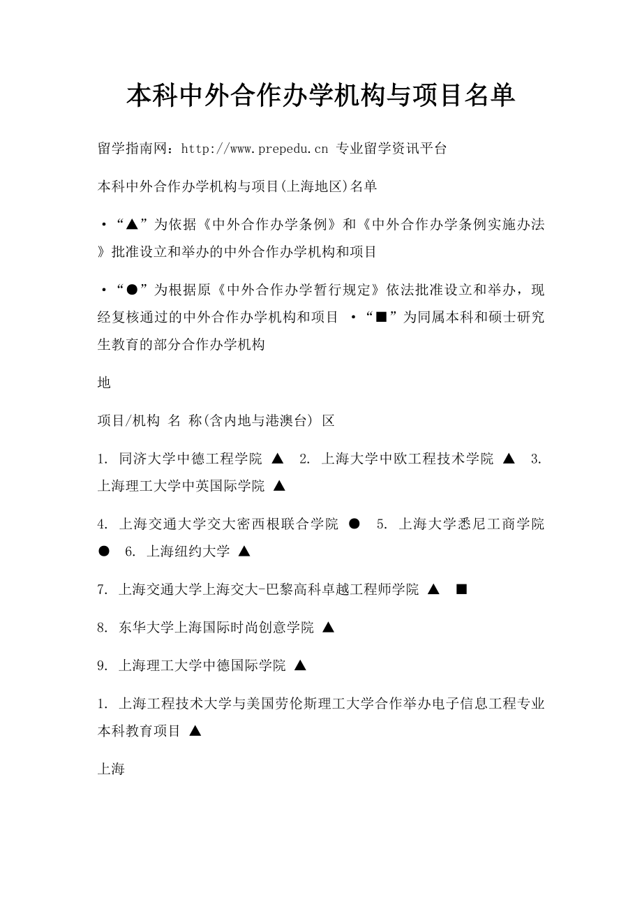 本科中外合作办学机构与项目名单(1).docx_第1页