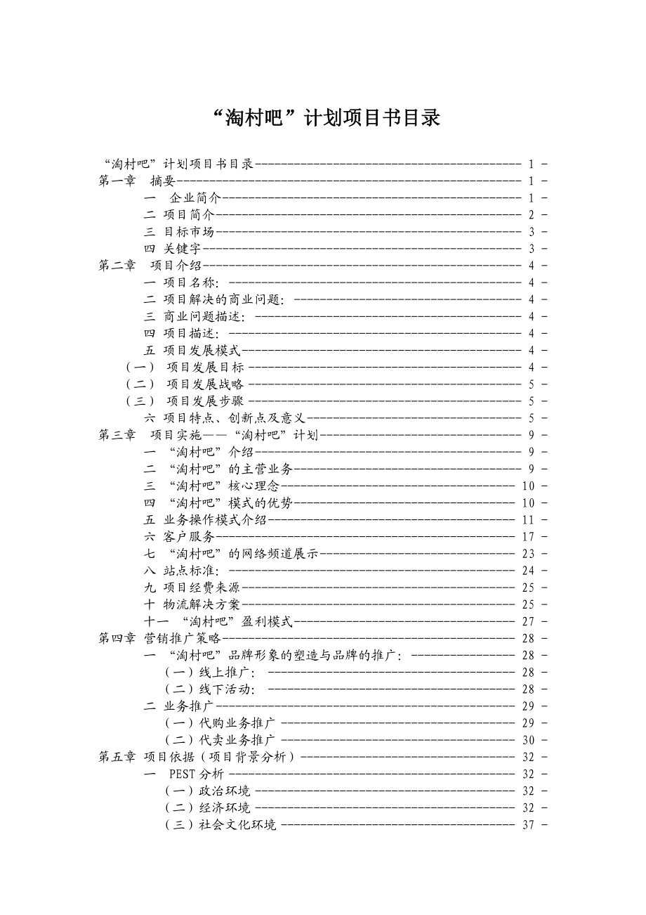 农村电子商务市场孵化计划——“淘村吧”计划项目书.doc_第2页