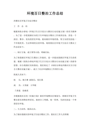 环境百日整治工作总结.docx