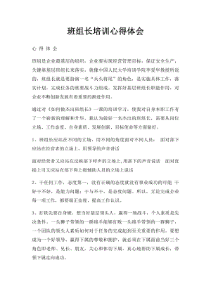 班组长培训心得体会(2).docx