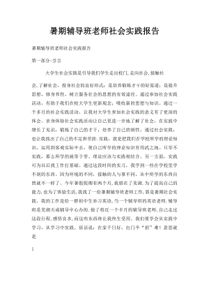 暑期辅导班老师社会实践报告(1).docx