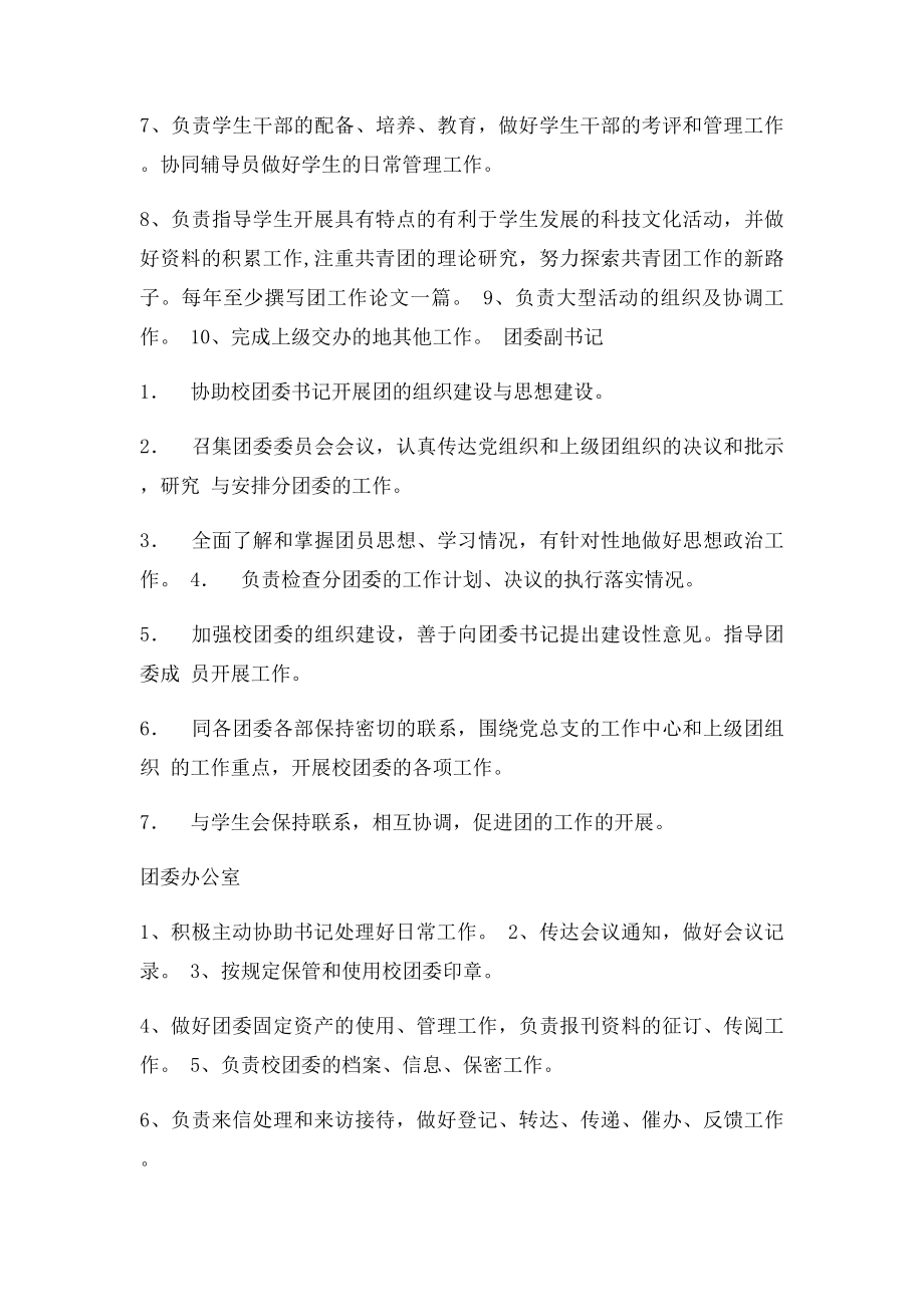 校团委组织机构设置及各部门管理职责.docx_第2页