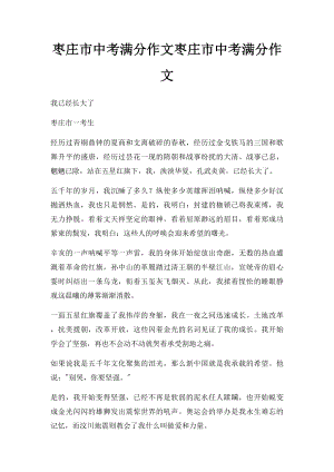 枣庄市中考满分作文枣庄市中考满分作文.docx