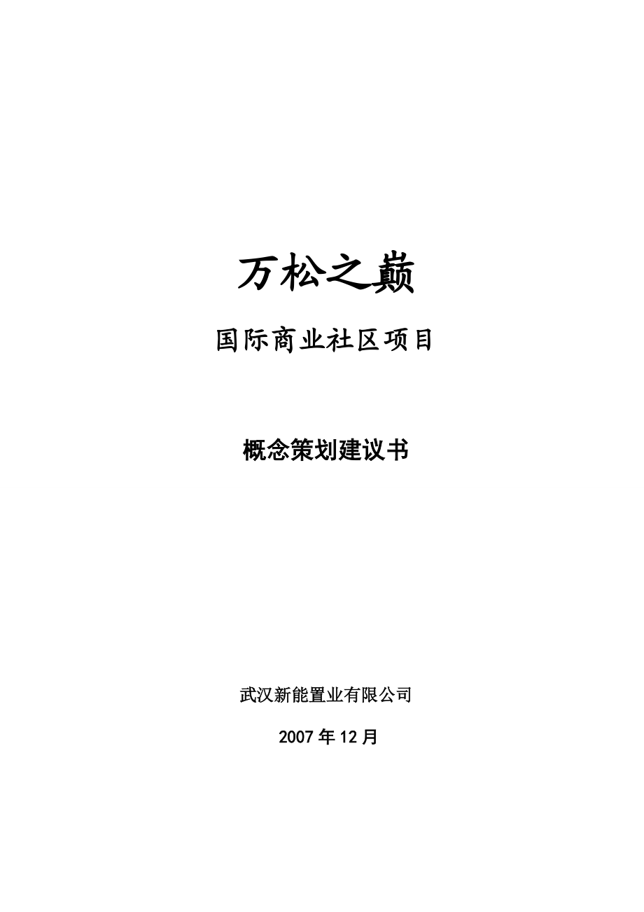 万松之巅国际商业社区项目概念策划建议书.doc_第1页