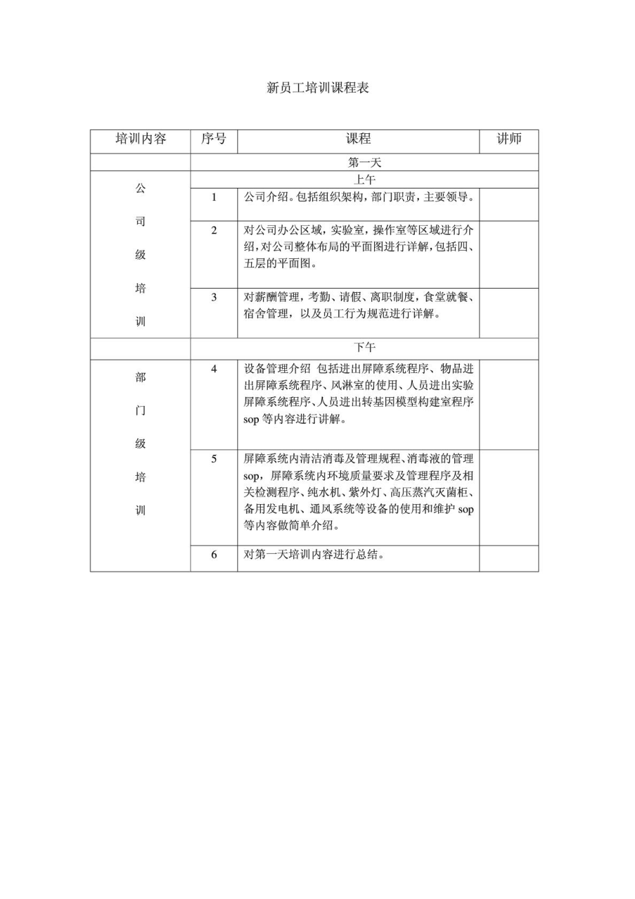 新员工培训课程表.doc_第1页