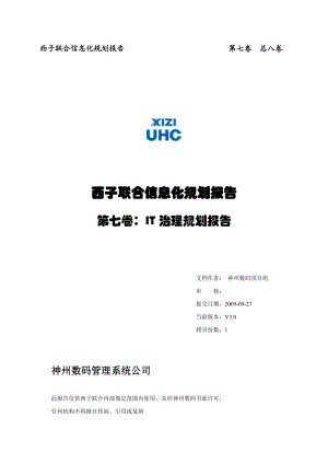 西子集团IT治理规划.doc