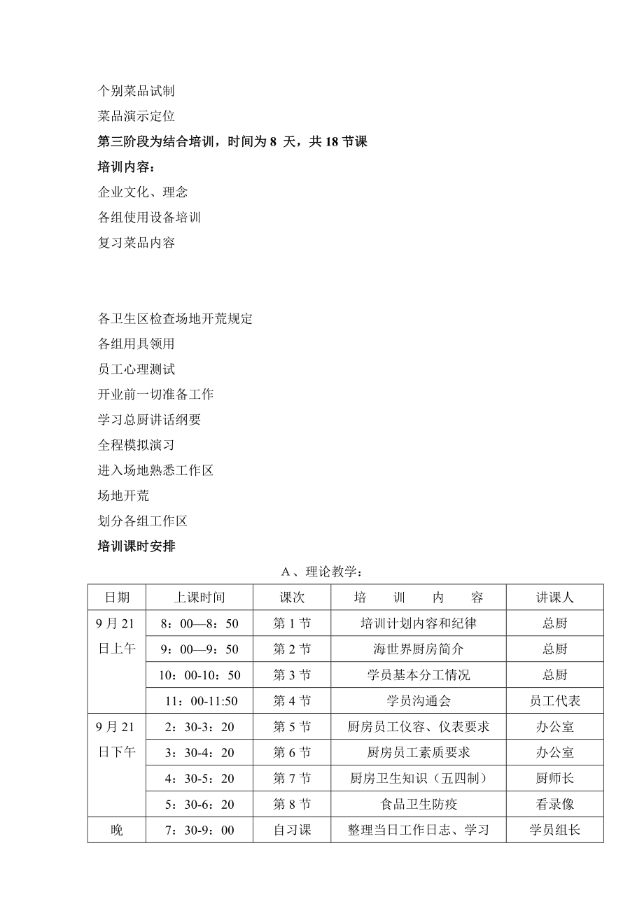 厨房部员工培训计划.doc_第2页