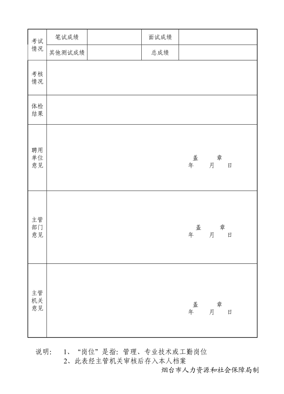 烟台事业单位聘用人员登记表.doc_第2页