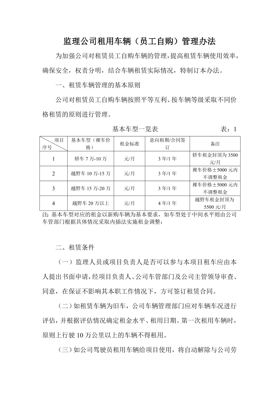 监理公司租赁车辆管理办法.doc_第1页