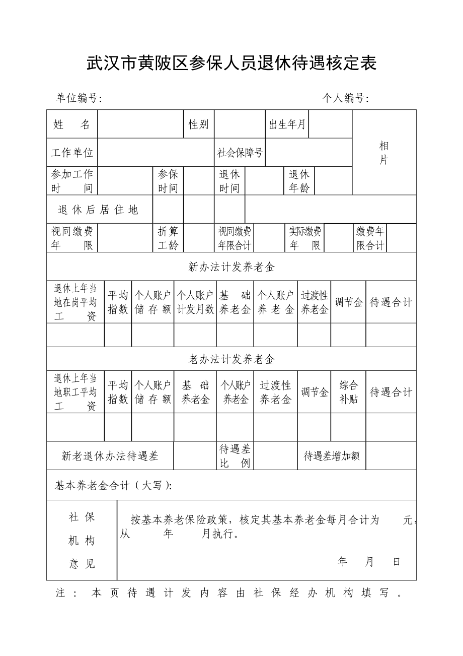 武汉市黄陂区参保人员退休申报审批表.doc_第2页