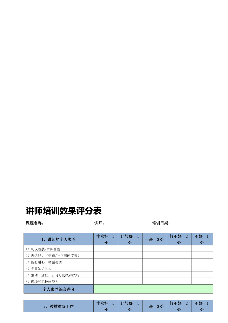 讲师培训效果评分表.doc_第1页