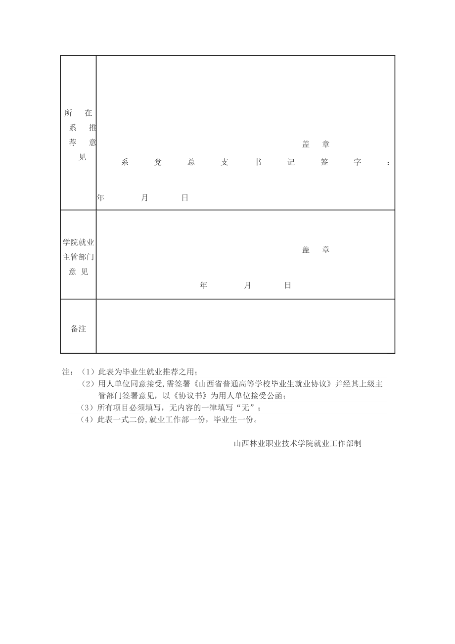 山西林业职业技术学院毕业生就业推荐表.doc_第3页