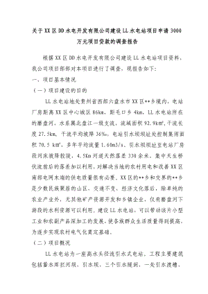 【行业资料】水电站项目申请3000万元项目贷款的调查报告（WORD档）P23.doc