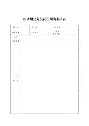 安徽省宿州市新录用公务员试用期满考核表.doc