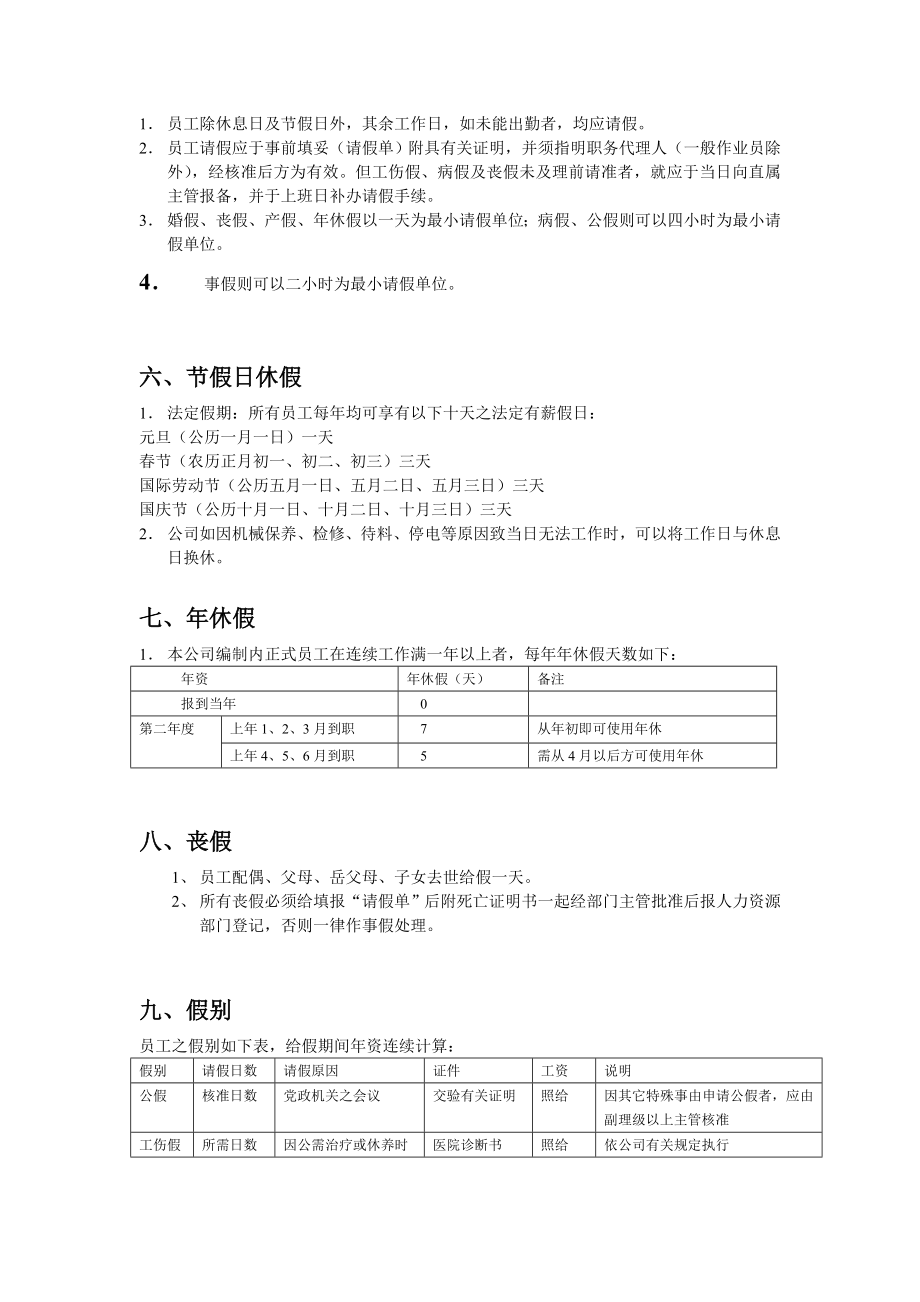 餐饮公司肯德基公司工作时间与考勤管理.doc_第2页