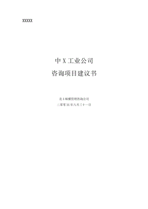 中X工业公司发展战略咨询项目建议书.doc