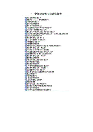 41个行业咨询项目建议报告 1.doc