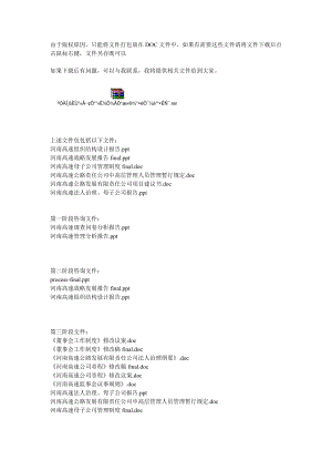 某高速公路发展公司战略规划及组织结构咨询全套文件.doc