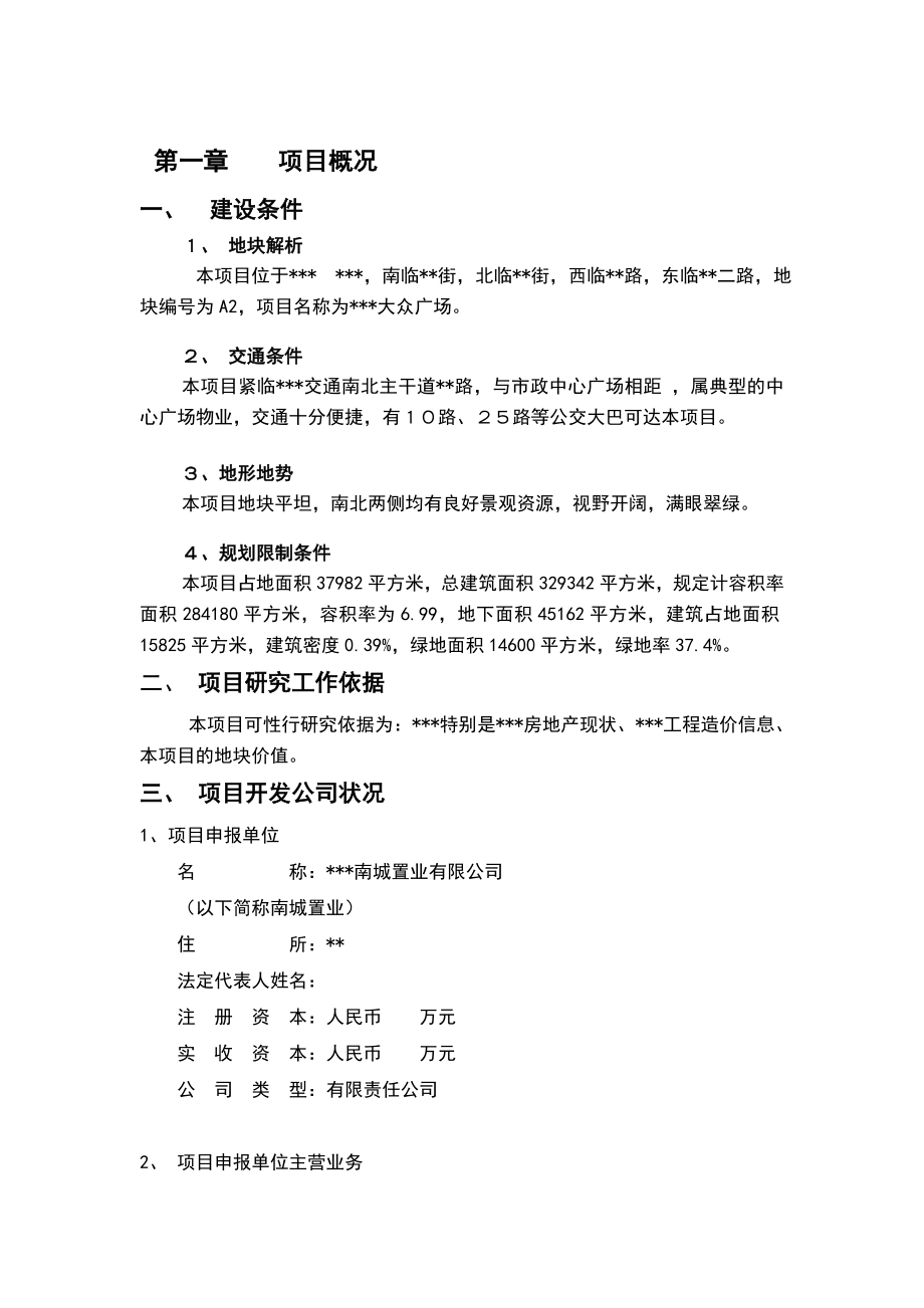 关于临沂南城置业大众广场的可行性研究报告.doc_第2页