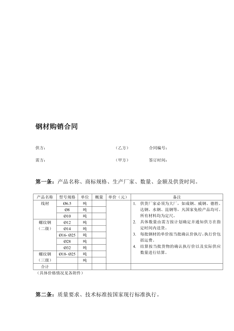 钢材购销合同范本[资料].doc_第1页