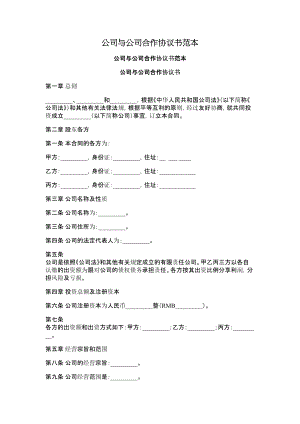 协议书 公司与公司合作协议书范本.doc