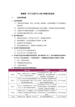 【商业地产DOC】深圳深圳香蜜湖1号2亿资产以上客户深度访谈总结32页.doc