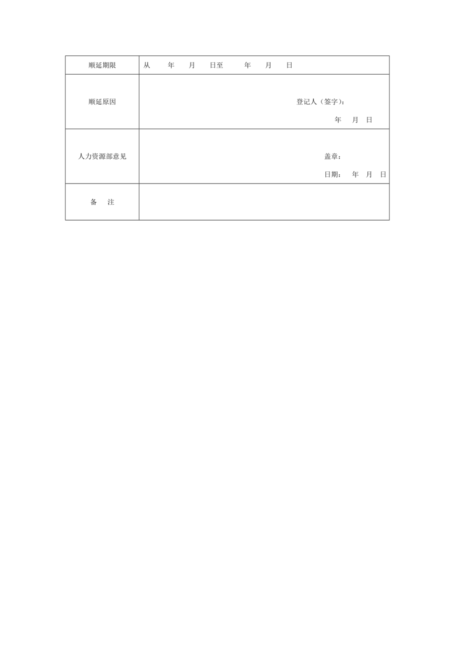 解除劳动合同申请表+劳动合同顺延登记表.doc_第2页