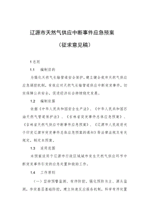 辽源市天然气供应中断事件应急预案.docx