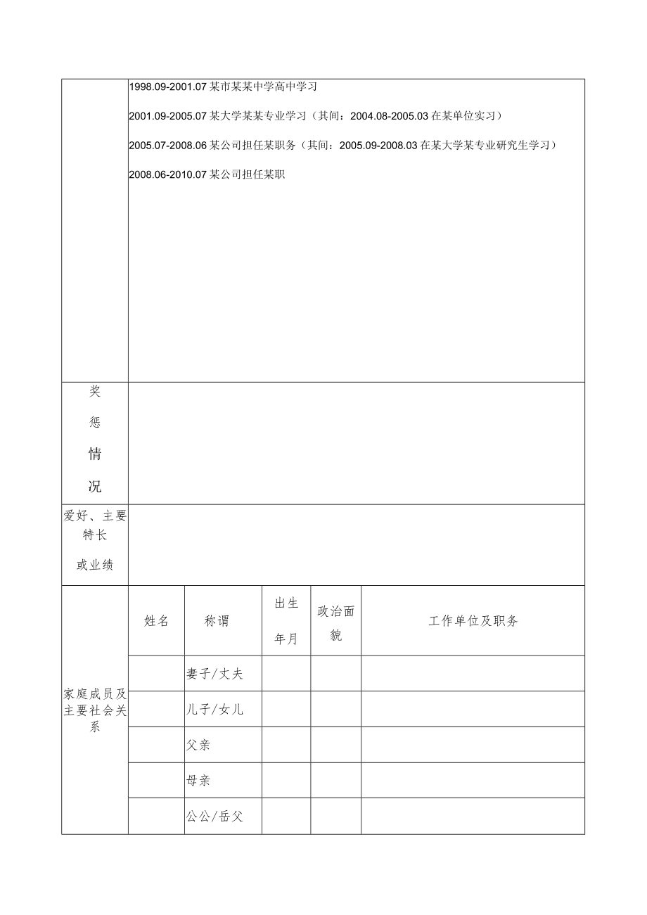 鹤洲新区筹备组合同制职员报名表.docx_第2页