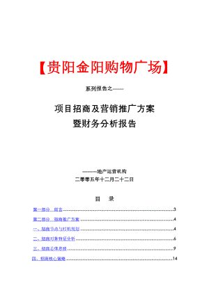 贵阳金阳购物广场系列报告之项目招商及营销推广方案暨财务分析报告.doc