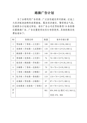 路旗广告计划.doc