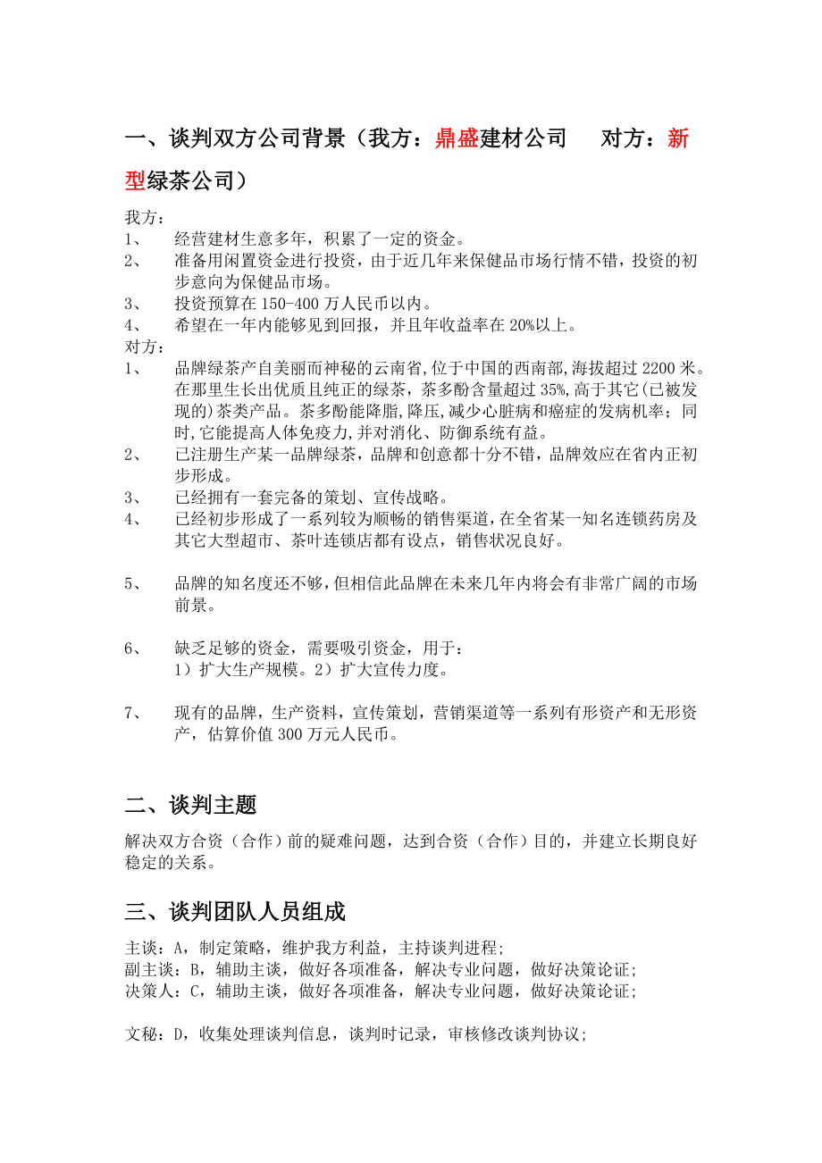 商务谈判策划书国际商务谈判作业.doc_第2页