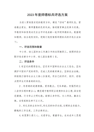 2023年度师德标兵评选方案.docx