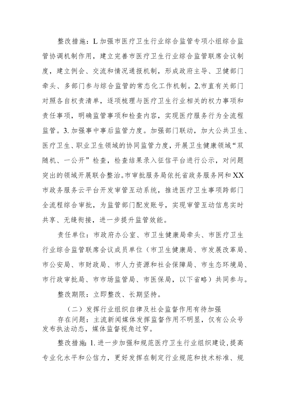 2022年医疗卫生行业综合监管督察反馈意见的整改方案.docx_第2页