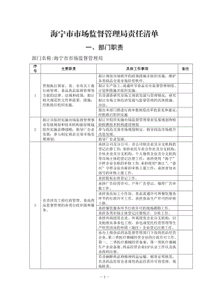 海宁市市场监督管理局责任清单.doc