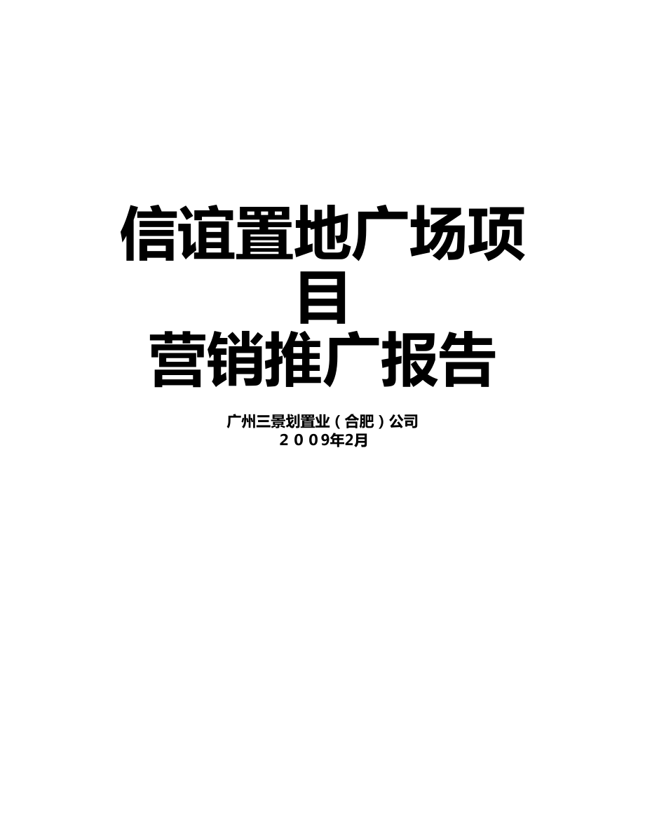 淮南xx置地广场项目营销推广报告.doc_第1页