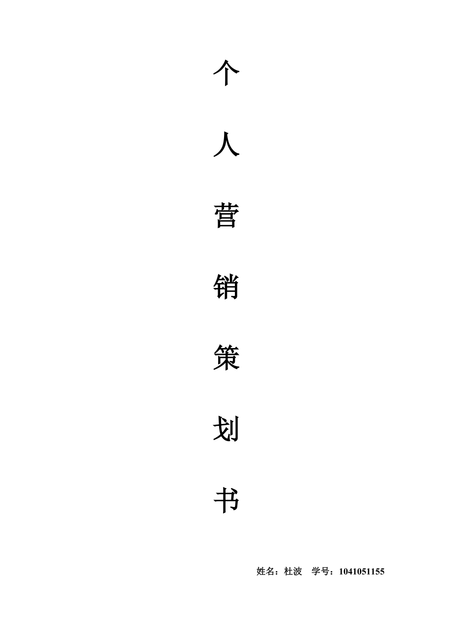 dubo个人营销策划书1.doc_第1页