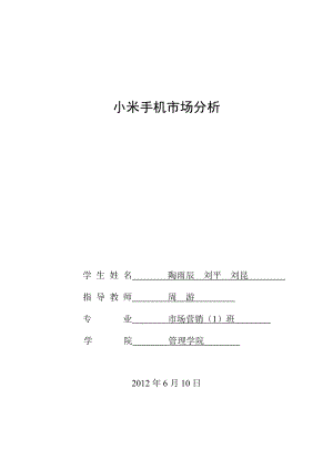 小米手机市场分析.doc