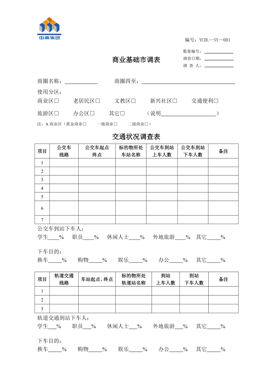 商业基础市调表[1].doc_第1页