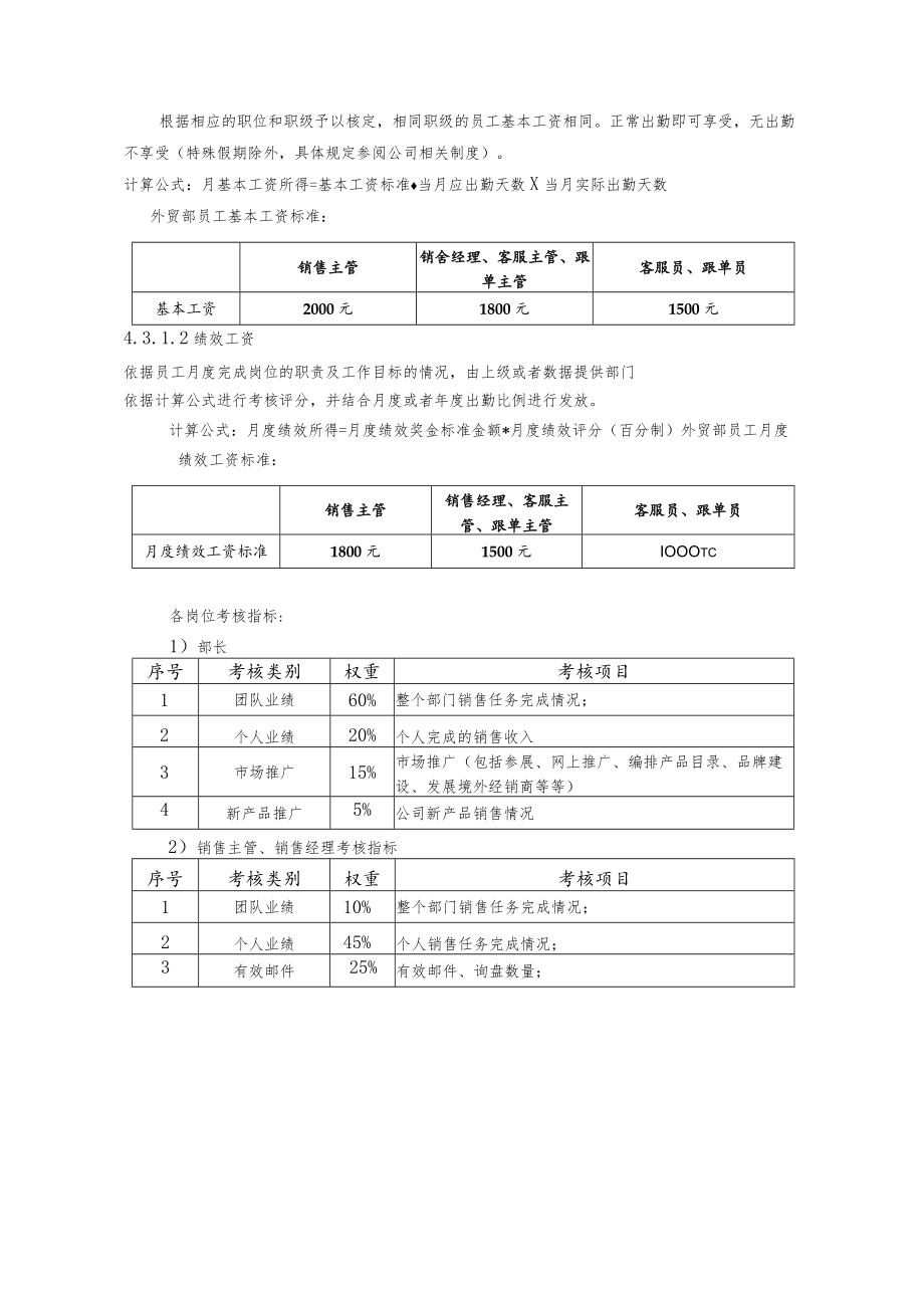 外贸部薪酬绩效与激励管理制度.docx_第3页